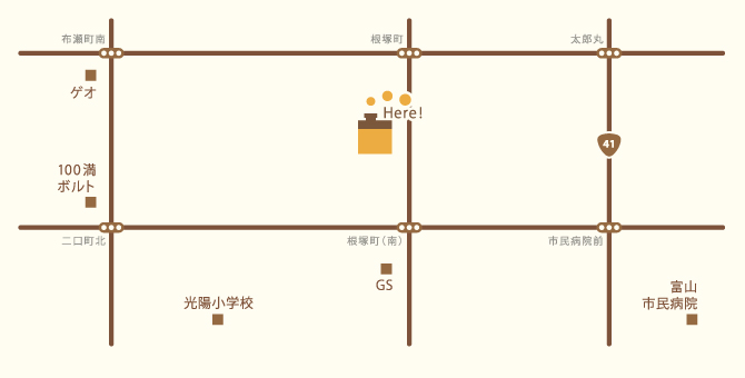 宿カリチーズケーキ 富山店地図
