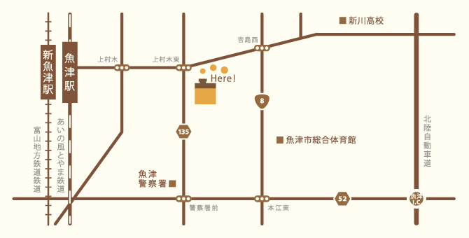 宿カリチーズケーキ 魚津店地図